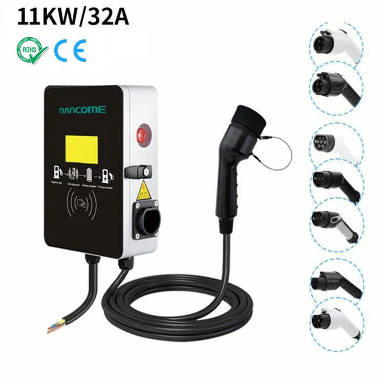 Wall-mounted Fast AC Ev Cars Charging Stations 11kw 16a Wifi Type 2 Wallbox For Electric Vehicle Ev Charger