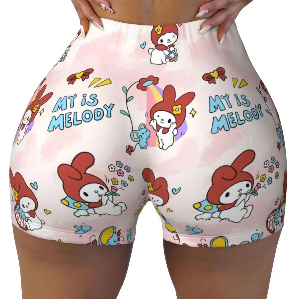 

Custom Cartoons Melody Biker Шорты для бега в тренажерном зале Женские спортивные шорты для йоги для тренировок