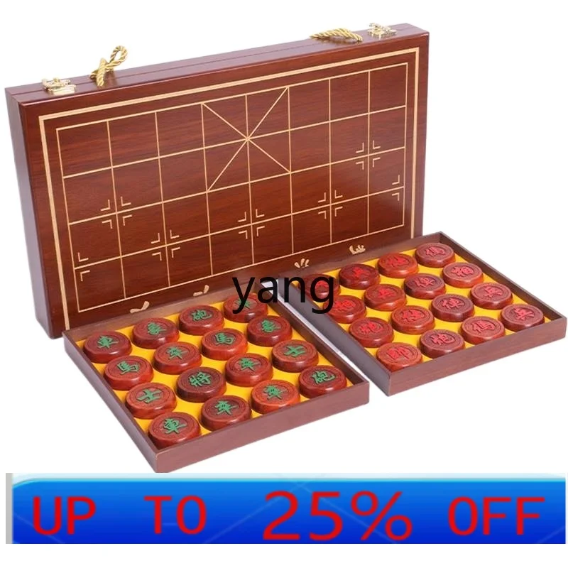 LTT solid wood high-grade large adult chess plus chessboard red sandalwood big rosewood gold silk nanmu chess