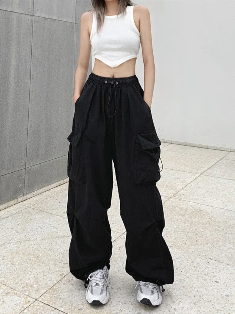 

Y2K Women Streetwear Techwear Cargo Korean Harajuku Casual Parachute Pants for Men Sweatpants Wide Leg Joggers Trousers Clothes