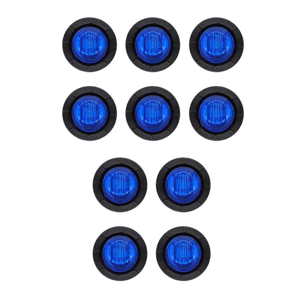 10* LED Round Boat Interior Deck Transom Courtesy Utility Lights Rubber and PC  Blue Light, Green Light