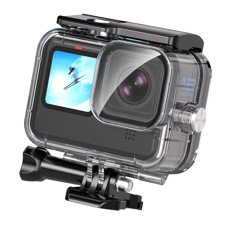 Funda impermeable de 60M para GoPro Hero 12 11 10 9, carcasa protectora negra para submarinismo, accesorios para Cámara de Acción GoPro