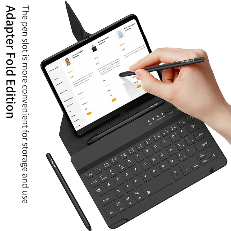 Portable bluetooth Keyboard for Samsung Galaxy Z Fold 6 5 4 3 2 Leather Stand Case universal Keyboard For Tablet Foldingphone