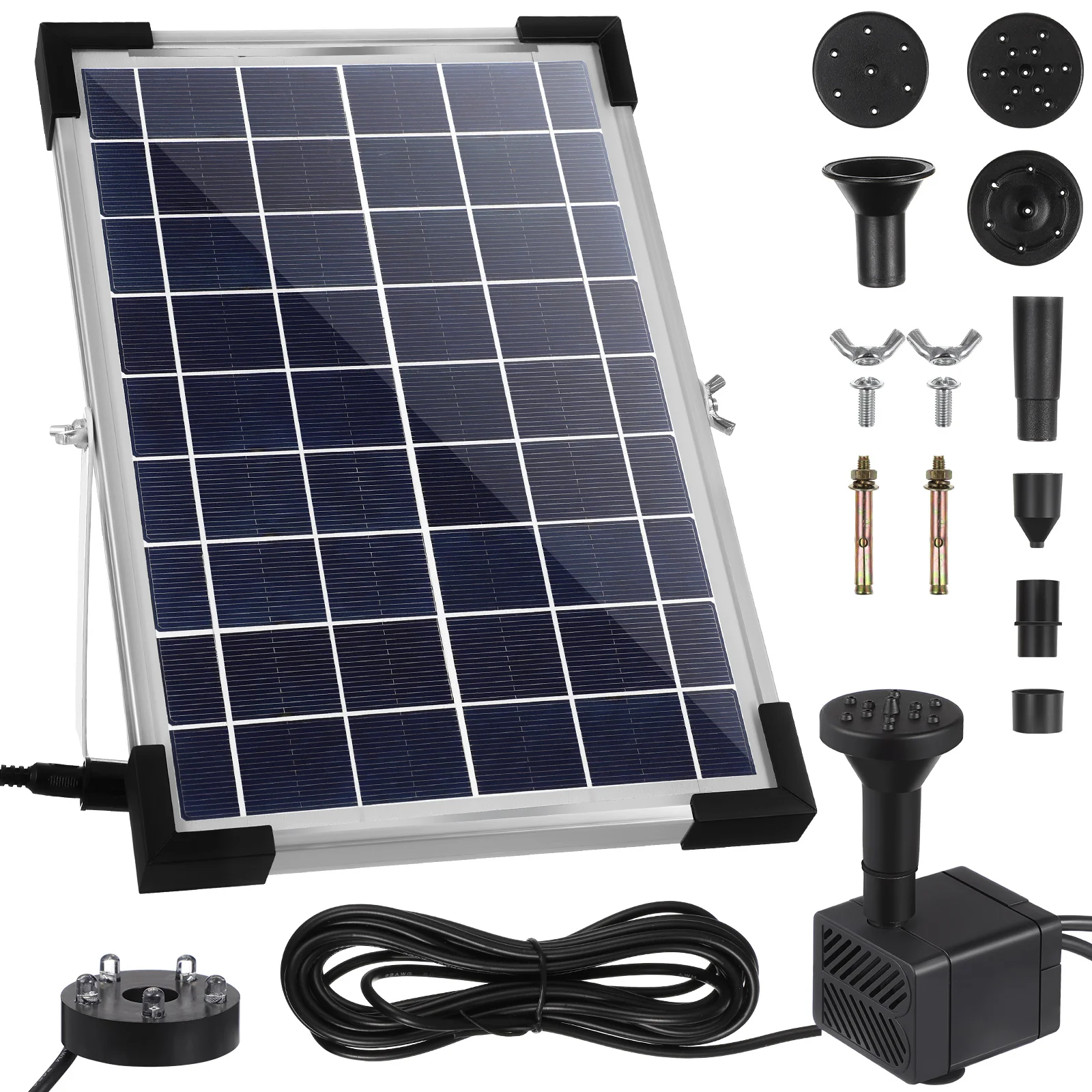 

Pump Solar Powered Water Well Pumps Aerator For Pond Fish Tank Accessory Panel Glass Plate Fountain