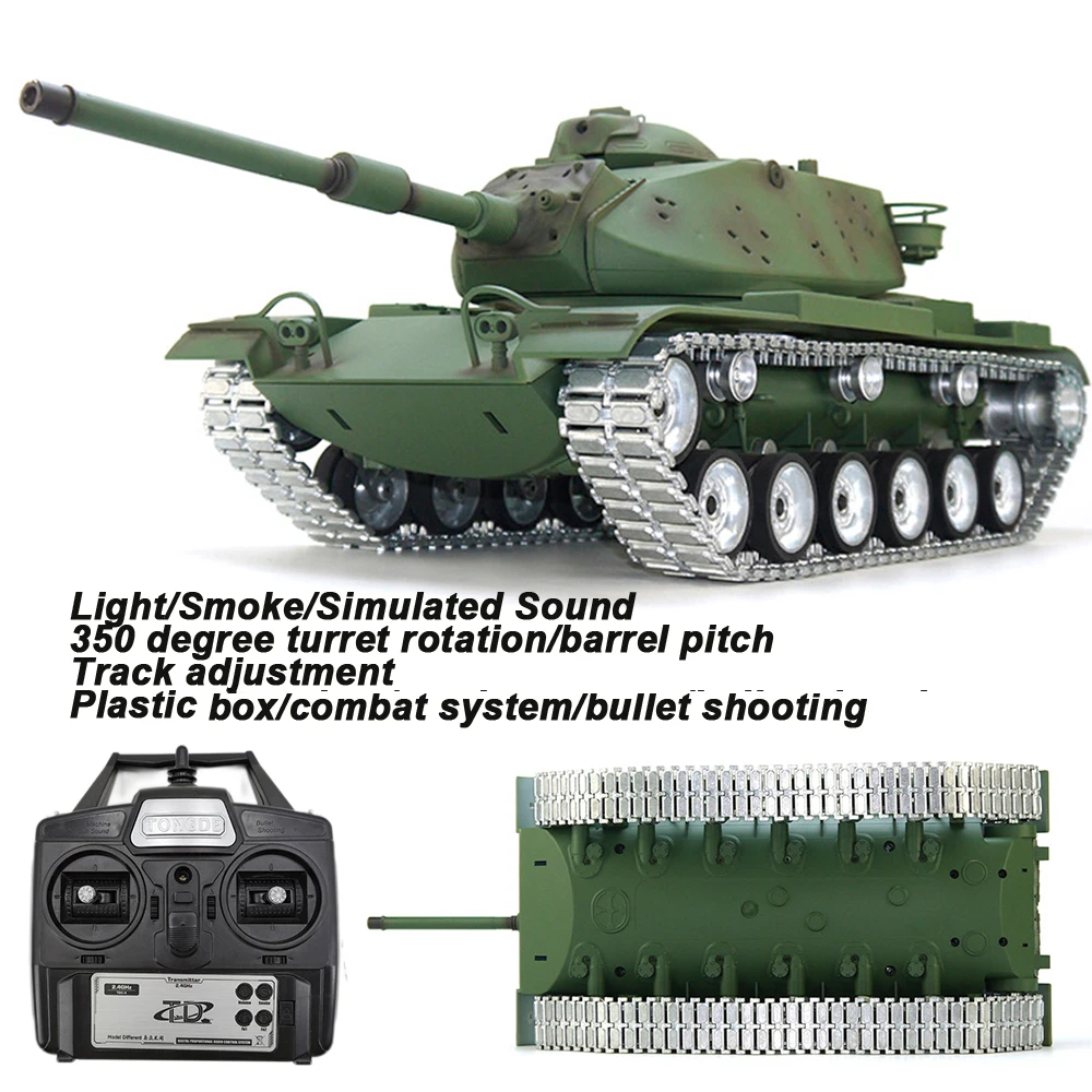 Metal Upgrade Version Remote Control Heavy Tank M60A3 MK5 M60A1  M60W RC Battle War Military Vehicle Smoke Shooting Sound Effect