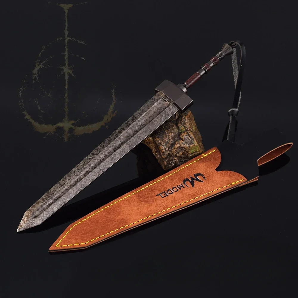 The New 22cm Elden's Weapo Greatsword Colossal Sword Game Keychain Swords Uncut Katana Collections Display Decoration Ornament