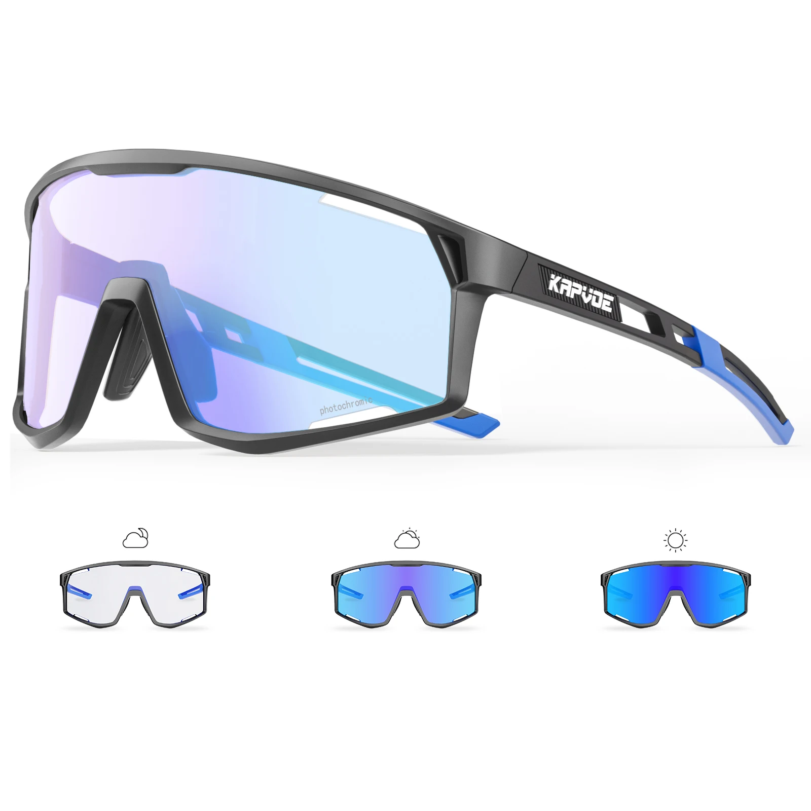 Kapvoe Outdoor Photochrome Radfahren Sonnenbrille Fahrrad Radfahren Gläser Männer Frauen Rennrad UV400 Brille Berg Sport Brillen 10