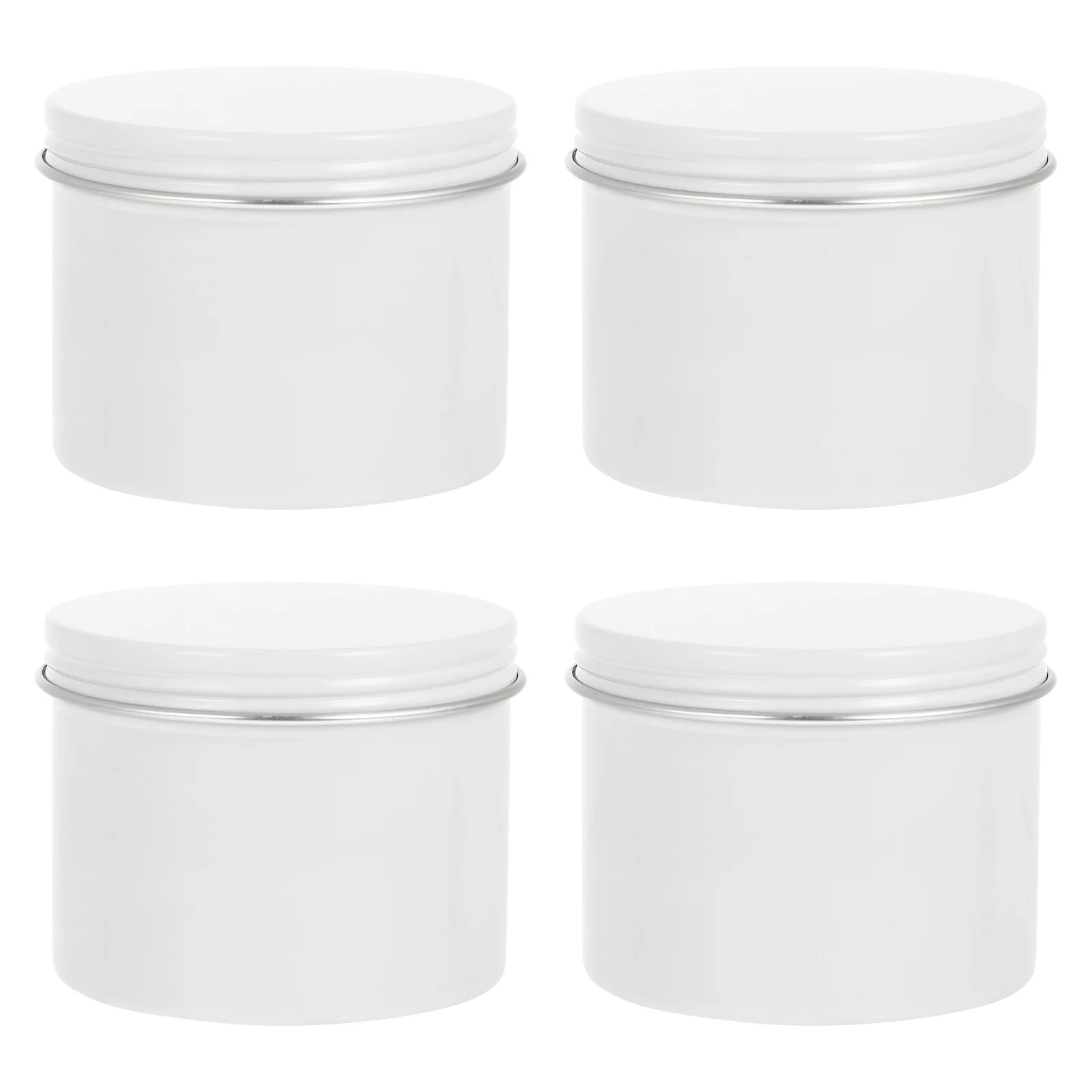 

4Pcs Round Aluminum Storage Cans Screw-Top Design for DIY Candles Jewelry Candy Travel Container Refillable Aluminum