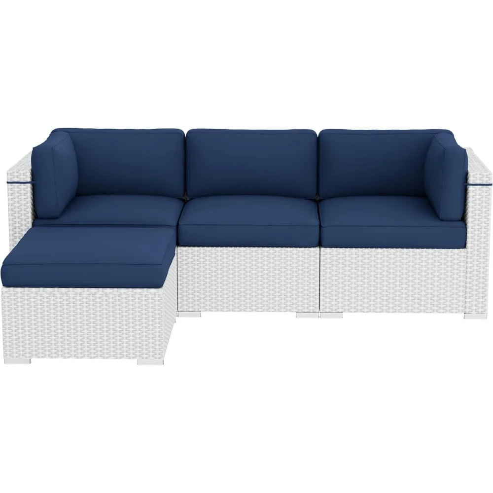 

9 Piece Patio Furniture Cushions, Replacement Outdoor Cushions for 4-Seat Patio Couch, Cushions for Outdoor Sectional Sofa, Blue