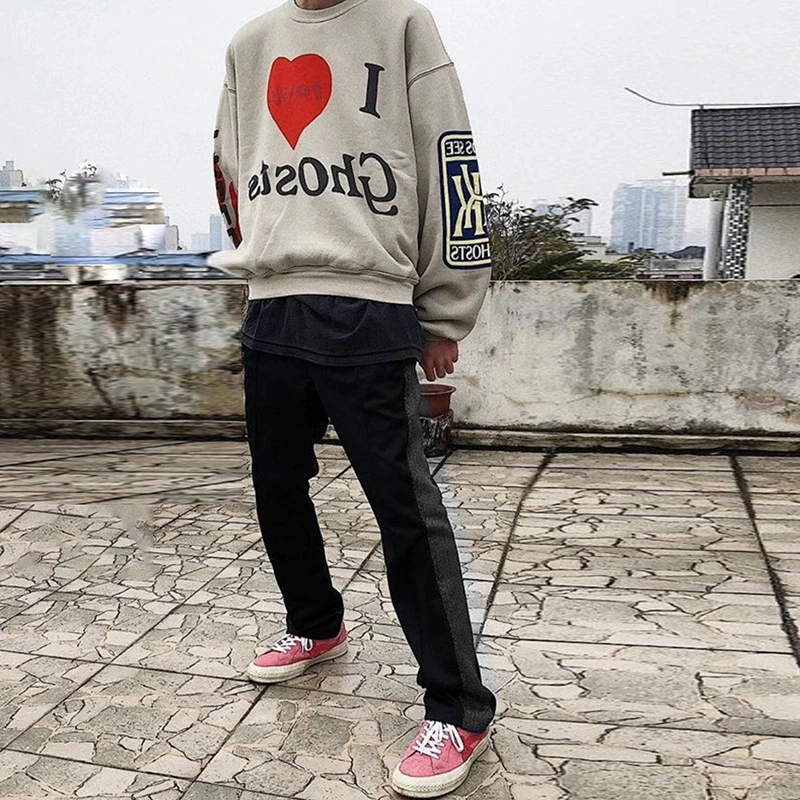 

New Puff Print KIDS SEE GHOSTS Crewneck Men Women Oversize CPFM Sweatshirts Casual Hoodie Harajuku