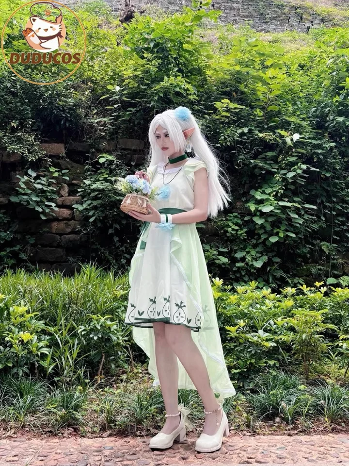 Anime Frieren: Kostum Cosplay Beyond Journey's End Fern Gaun Pembantu Perayaan Festival Musim Semi Wig Wanita Setelan Halloween Lucu