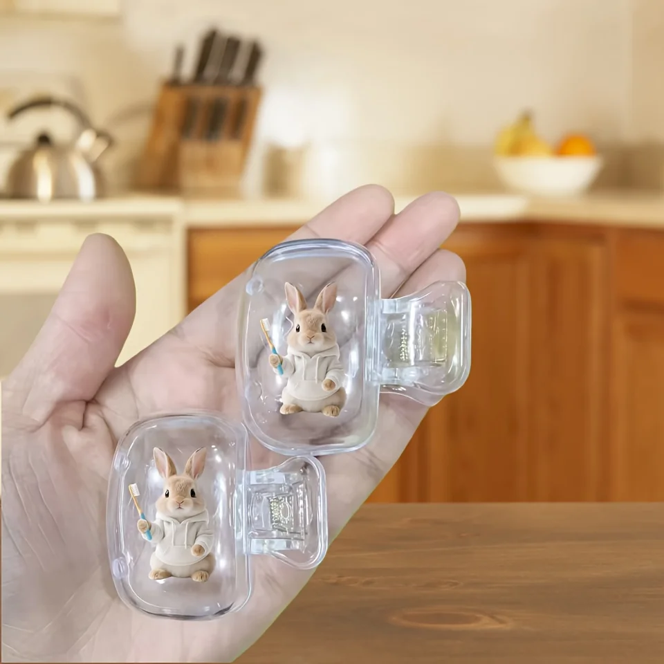 2pcs Rabbit Portable Toothbrush Holders Suitable for Home And Travel Use Perfect for Organizing Your Toothbrushes Holiday Gift