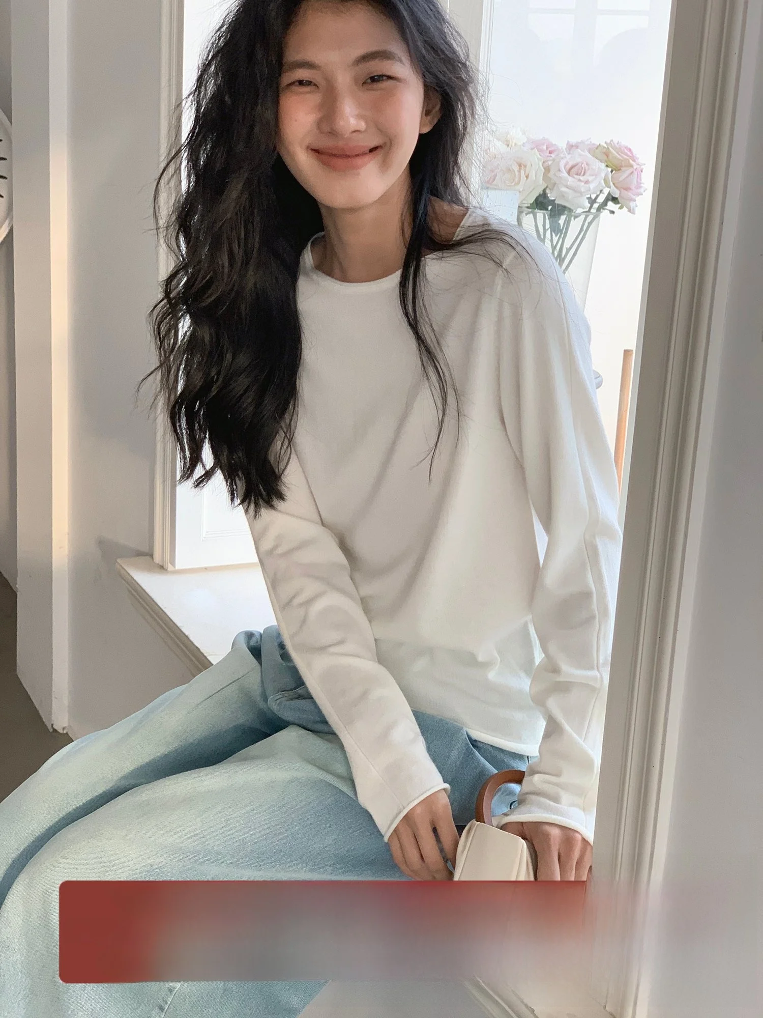 

EIGHTHMONTH Loose Long Sve Knitted Pure Color Simple Sle Inner Wear Base irt Top for Women Commute Faion Polyester F...