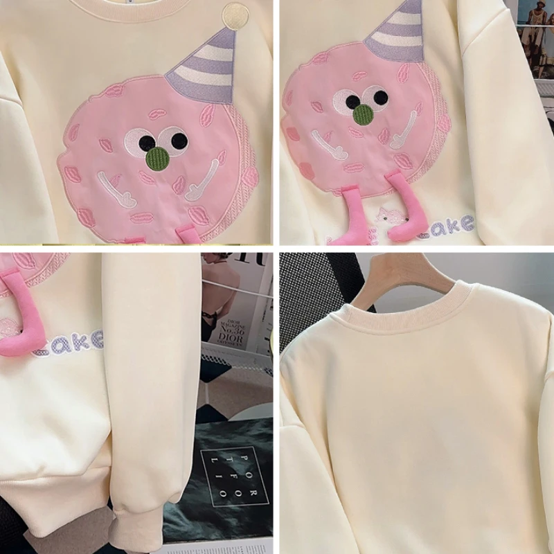 PVD-Sweat-shirt de dessin animé pour femme, réduction de l'âge doux, mode coréenne populaire, coupe adt kawaii, étudiants et jeunes, tout match, automne