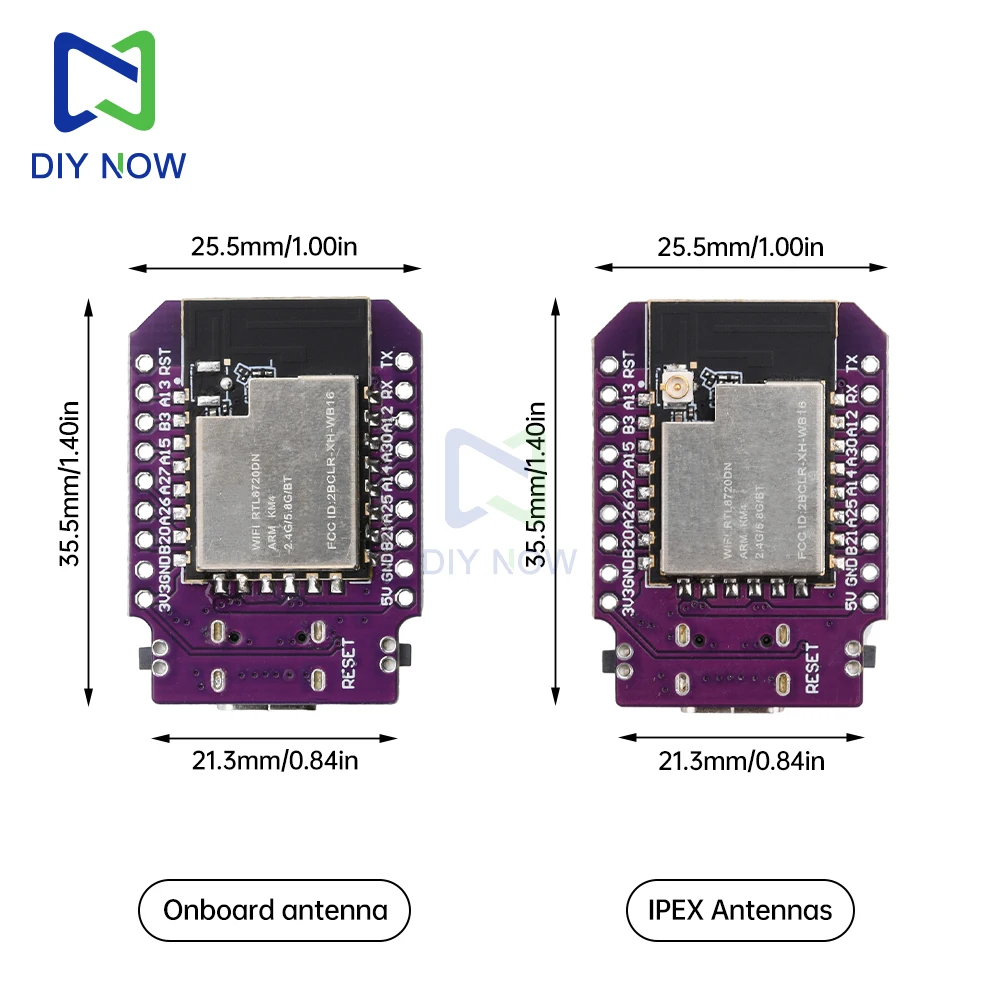 RTL8720DN dual-band WiFi Bluetooth BLE module BW16 development board CH340 onboard antenna Support Arduino