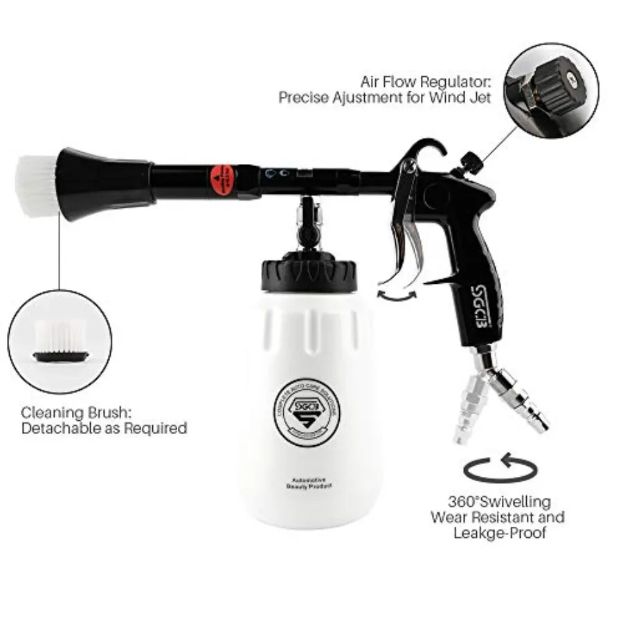 برو ارتفاع ضغط سيارة تنظيف بندقية منظف نفاث مع قابل للتعديل صمام الهواء فرشاة فوهة 1 4 الولايات المتحدة موصل 8 000 دورة في الدقيقة سريعة نظيفة Aut #3