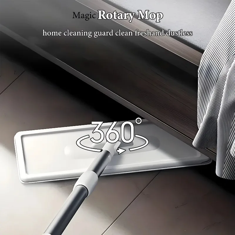 

360° Rotating Flat Mop Set – Foot-Operated Spin Bucket, Edge-Cleaning Design, for Laminate, Tile & Vinyl Floors