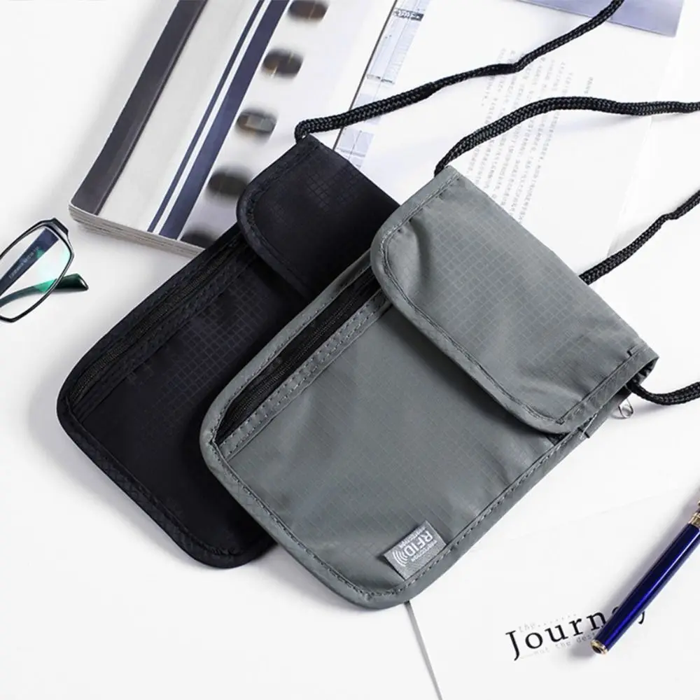 Unisex Nylon RFID Passport ID Bag Waterproof Multi-Functional Document Pouch Packet Men