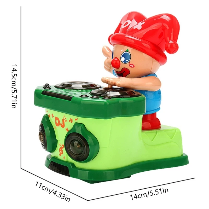 전기 락 DJ 광대 장애물 피하십시오 만화 광대 장난감 아이 호의 생일 선물 D5QF