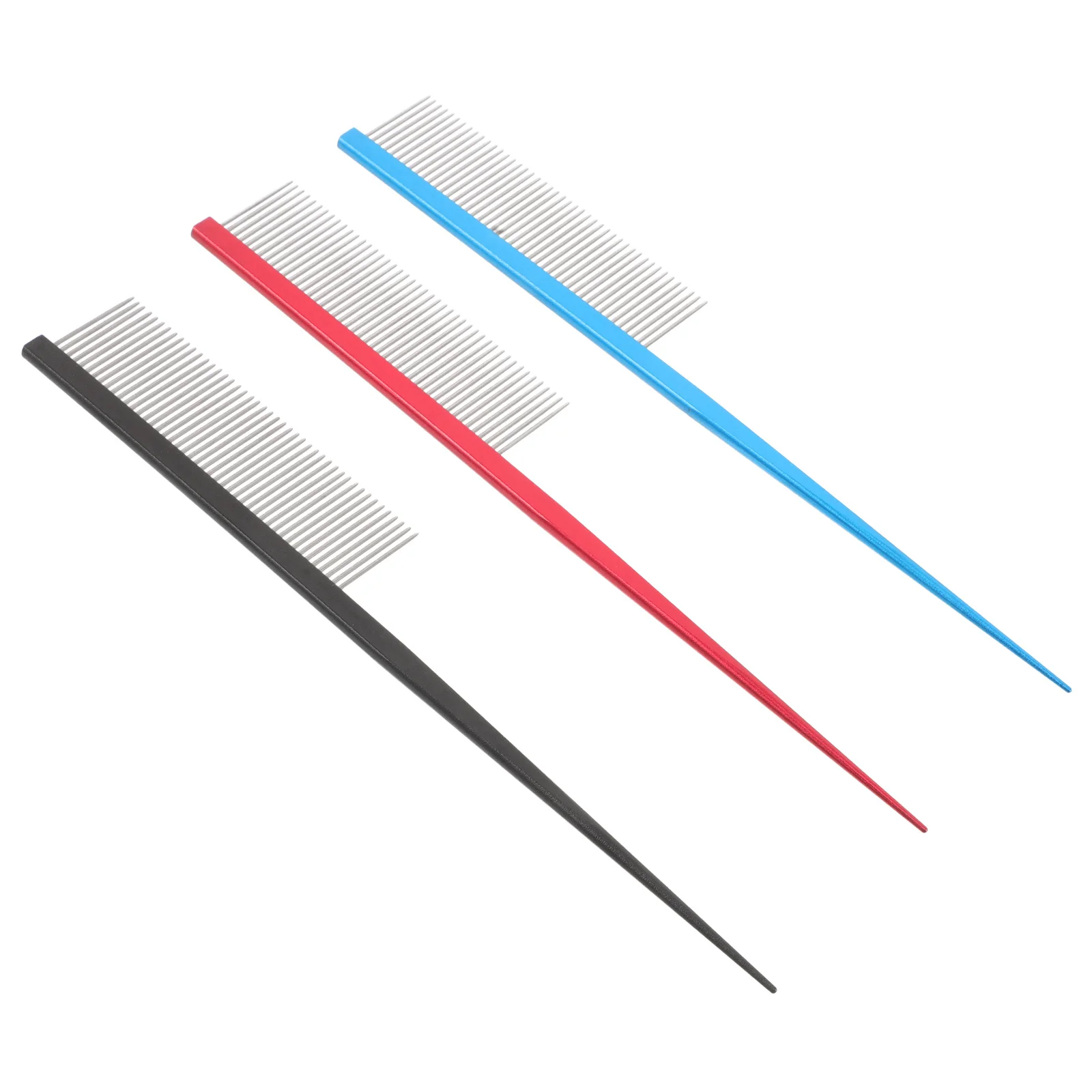 

3Pcs Stainless Steel Pet Comb Fine Tooth Metal Dog Cat Grooming Hair Removal Deshedding Dematting Tool Metal Dog Comb