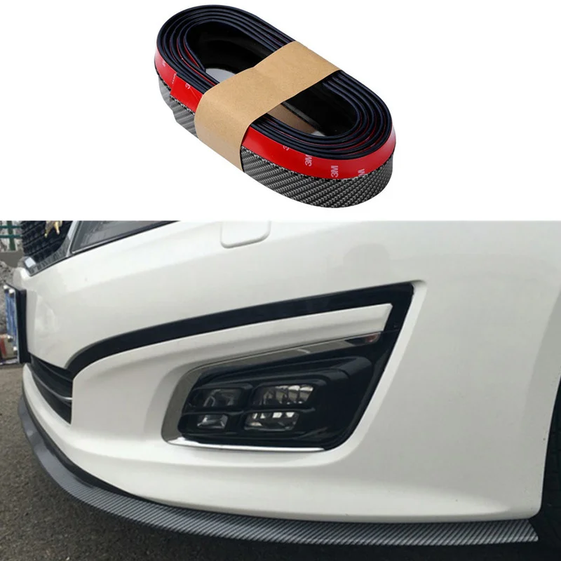 Car Stylling Rubber Skirt Carbon Front Lip Bumper Decoration For Peugeot RCZ 206 207 208 2008 301 307 308 405 406 407 408