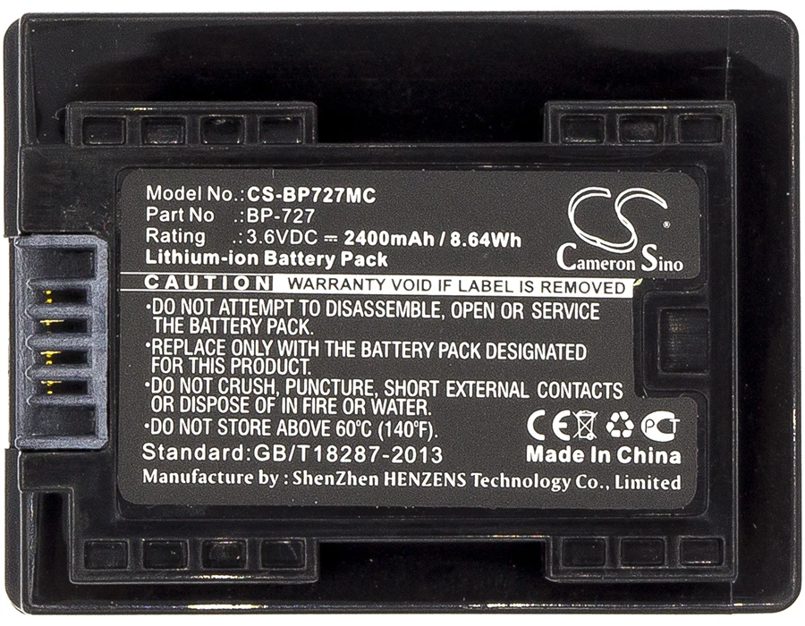 Battery for Canon VIXIA HF M52,VIXIA HF M50,VIXIA HF M500,VIXIA HF M506,VIXIA HF R32,VIXIA HF R30 (2400mAh) 3.6V