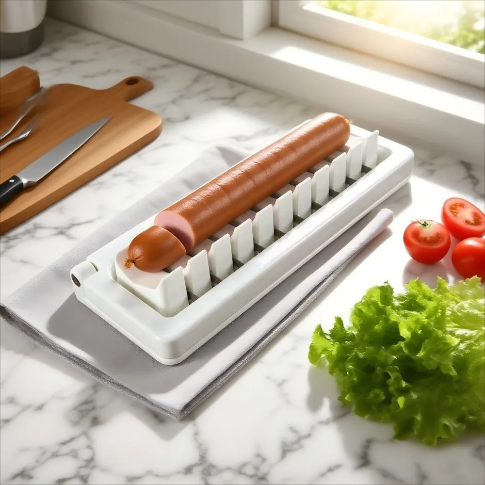Kitchen Slicer Tool Fancy Slicing Sausage Slicer Efficient Precision Mesh Banana Slicer Household Fruit Cutter BBQ