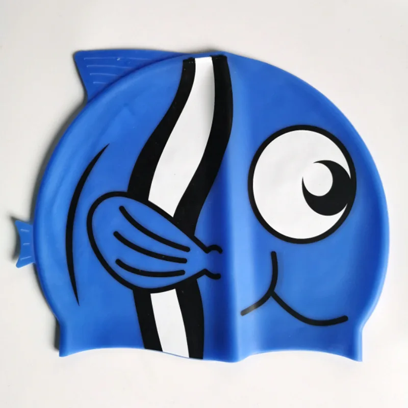 

Защитная шапочка для ушей из чистого силикона 2025 года, новая шапочка для плавания с героями мультфильмов, детская силиконовая шапочка для плавания в форме рыбы