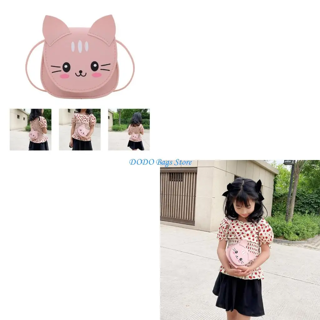 

Мини-сумка через плечо для маленьких девочек, необычный дизайн с кошками, сумка на плечо с регулируемым ремешком, легкая детская