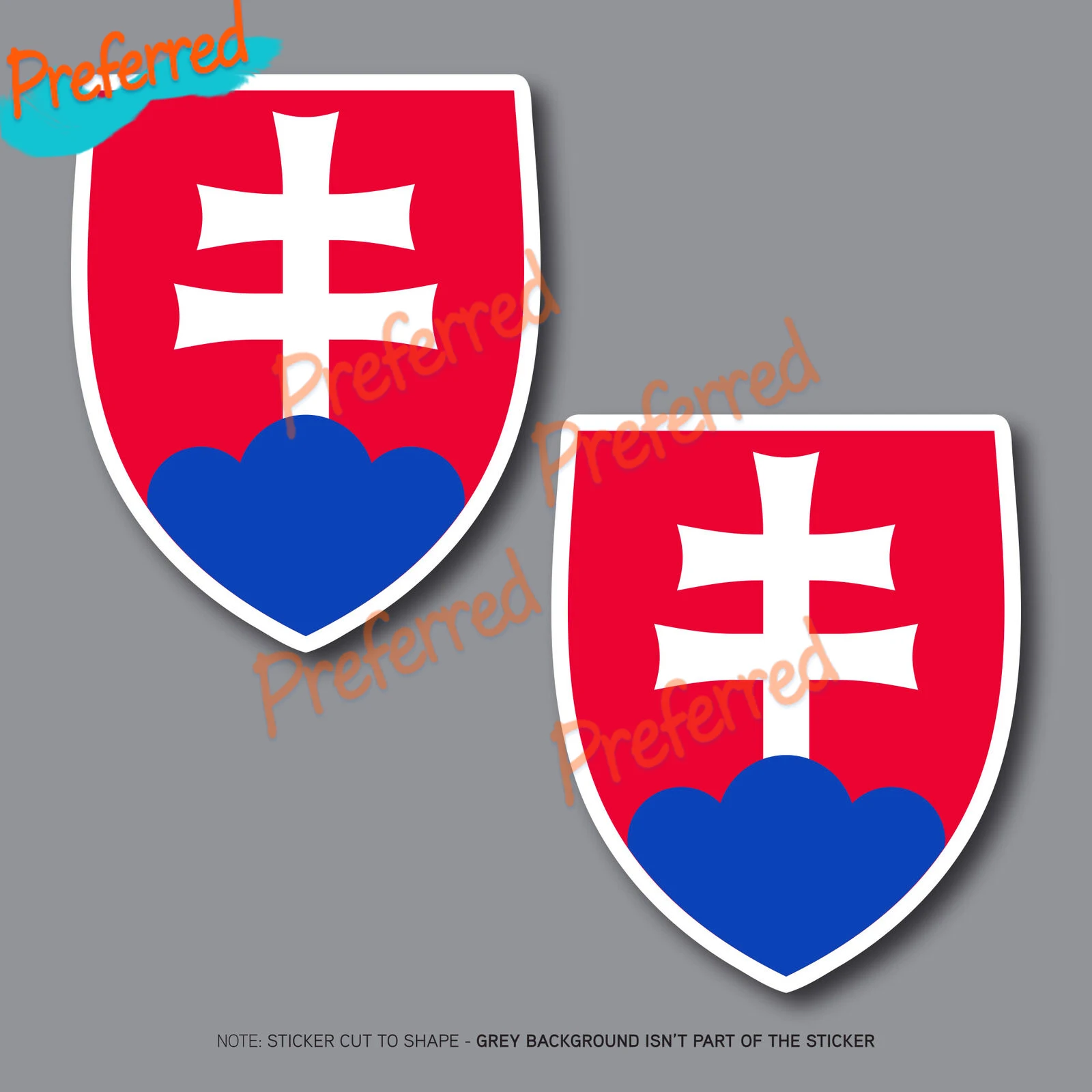 

2 X Slovak Slovakia Crest Slovensko Vinyl Sticker Bumper Decal for Cup, Laptop, Glass Door，car Cooler Logo or Car Sticker Decal