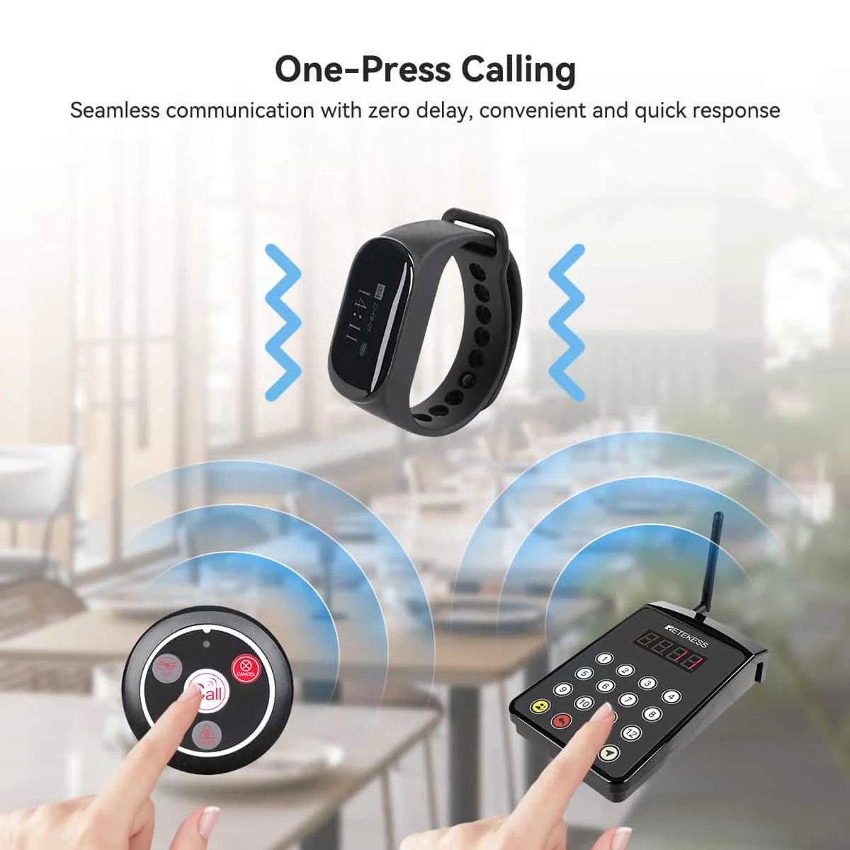 RETEKESS TD154 Kitchen Transmitter Keypad TD112 Receiver Watch T117 Call Button for Customer Restaurant Service Paging Solution