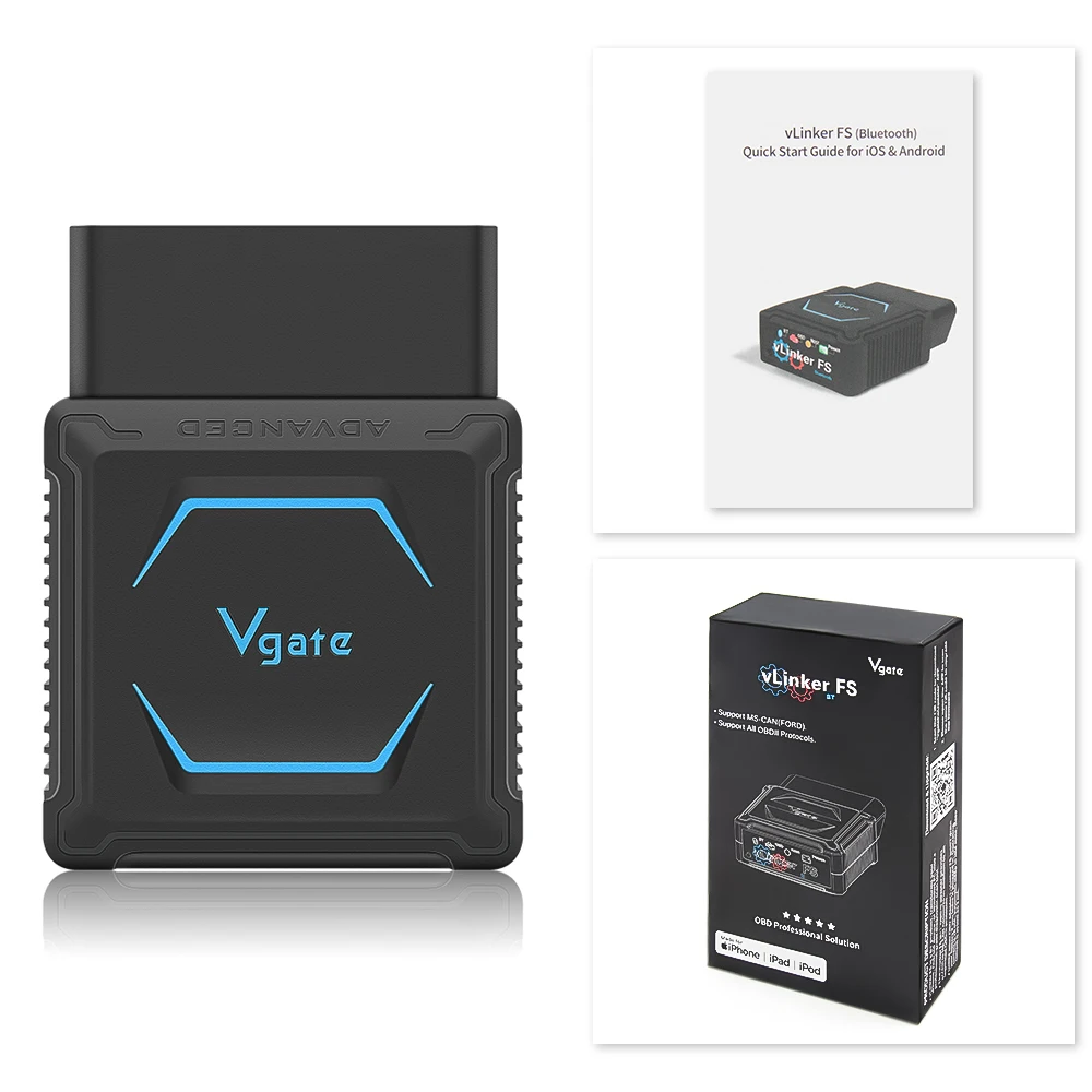 Vgate OBDII Bluetooth, vLinker FD OBD Scanner OBD2 Strumento diagnostico Check Engine Light per Android e Windows (Bluetooth 3.0