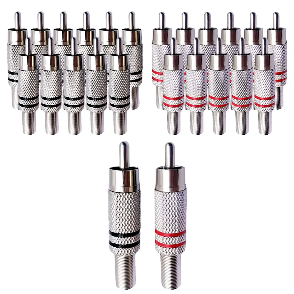 Musical Sound Metal Spring RCA Connector Male Jack Plug AV Plugs PC Audio Vedio Welding DIY Connectors Plugs