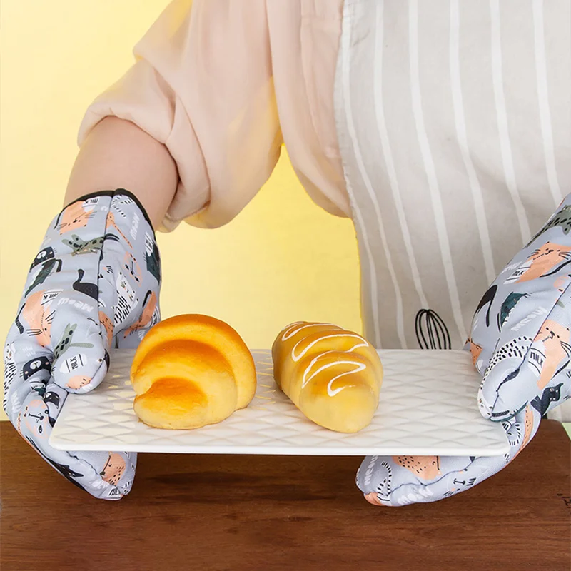 GIANXI Microwave Mitts Gloves  Anti-scald  Heat Resistant Insulation Non-slip Kitchen Tools Oven Mitts Baking Accessories