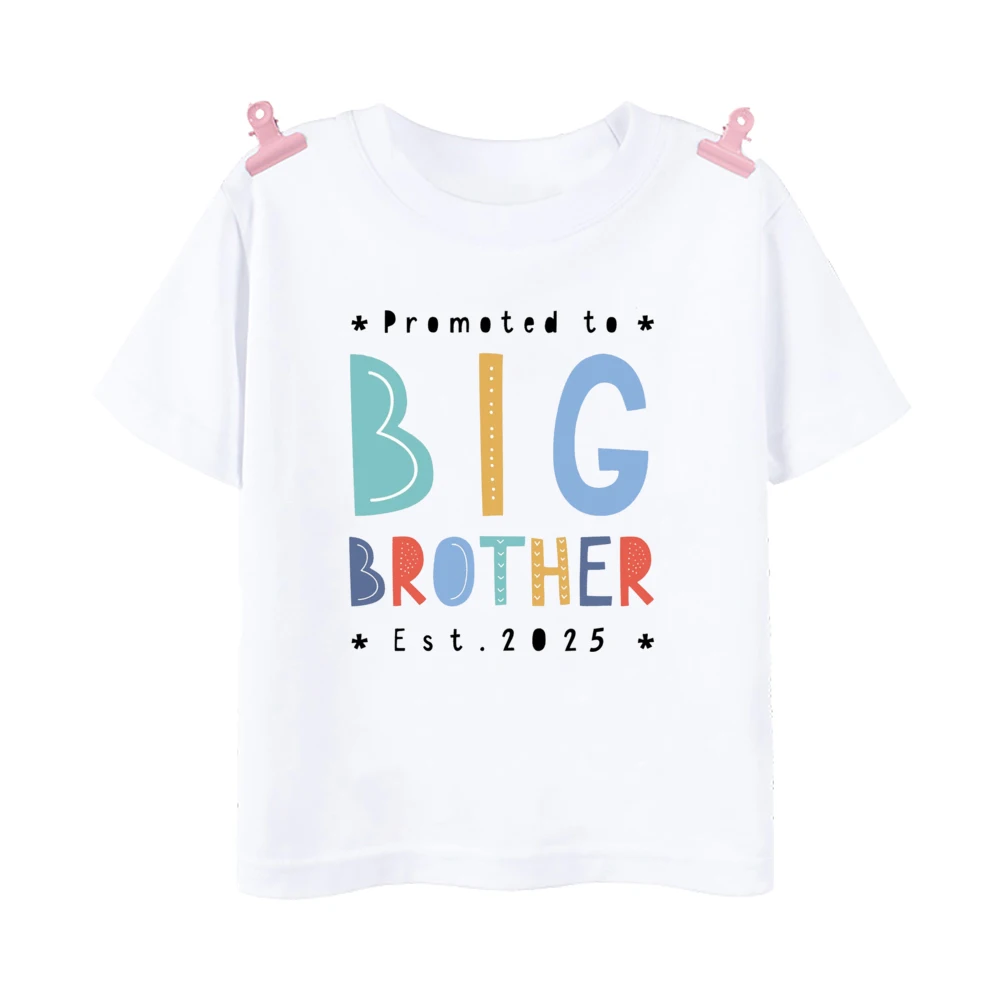 I\'m Being Promoted To Big Sister/Brother 2024 Baby Announcement T Shirt Kids T-Shirt Children Tops Toddler Tshirt Summer Clothes