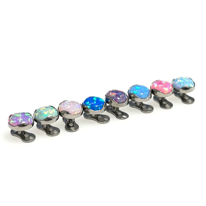 F136 Titanium Alloy Wave Edge Opal Bone Anchor for Women's Sexy Body Piercing Jewelry with Replaceable Head