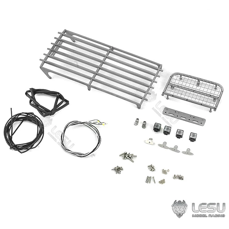 LESU 1/14 Model AC360 Excavator Cab Top Metal Anti-Collision Mesh Spot Light DIY Truck DIY Accessory Toy