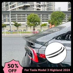 For Tesla Model 3 Highland 2024 Spoiler Model3 Highlander Real Carbon Fiber Original Trunk Wing Car Accessories