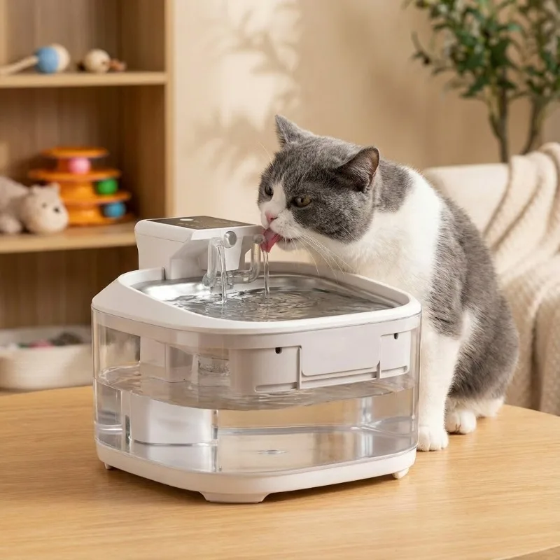 3.2L Wireless Pet Water Fountain Rechargeable Circulating Water Automatic Drinking Bowl For Cat Dog