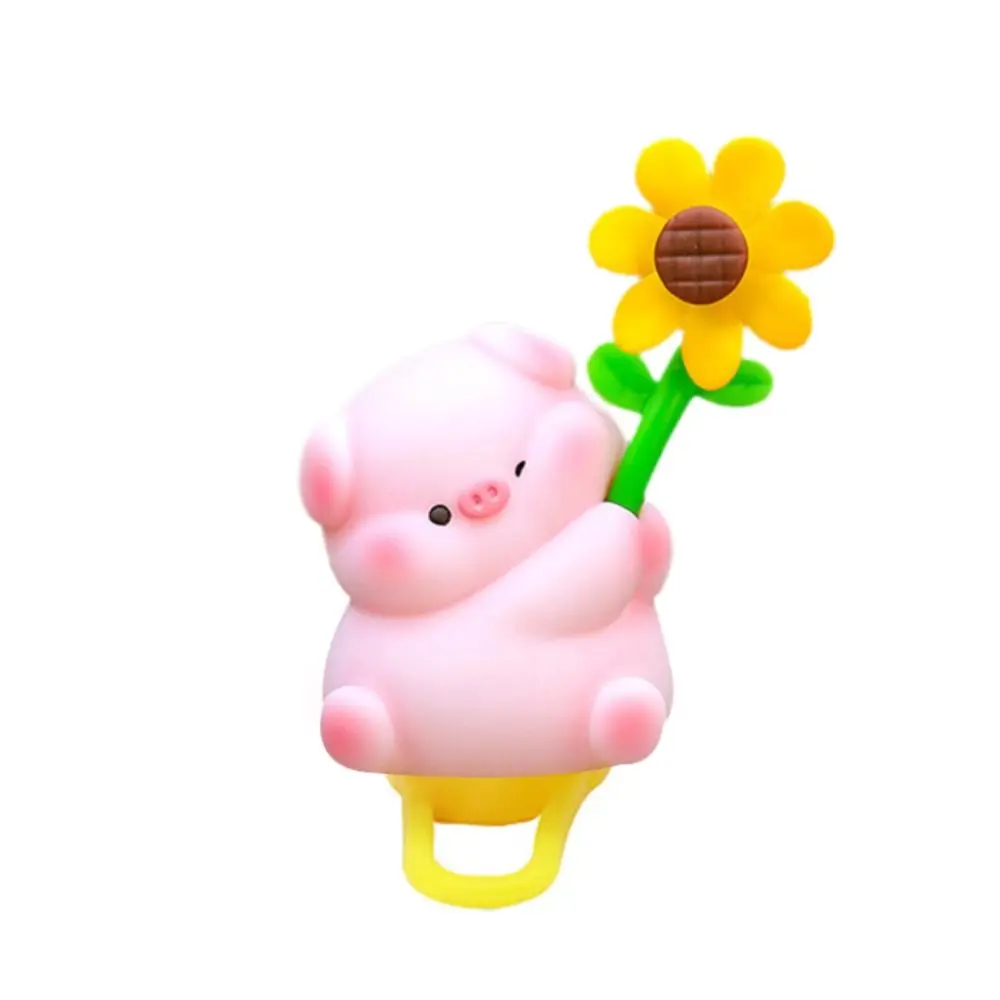 Cartoon Wind Broken Rubber Bicycle Cute Little Pink Pig Motorcycle Decoration Capibara Bicycle Handlebars Ornaments Capibara