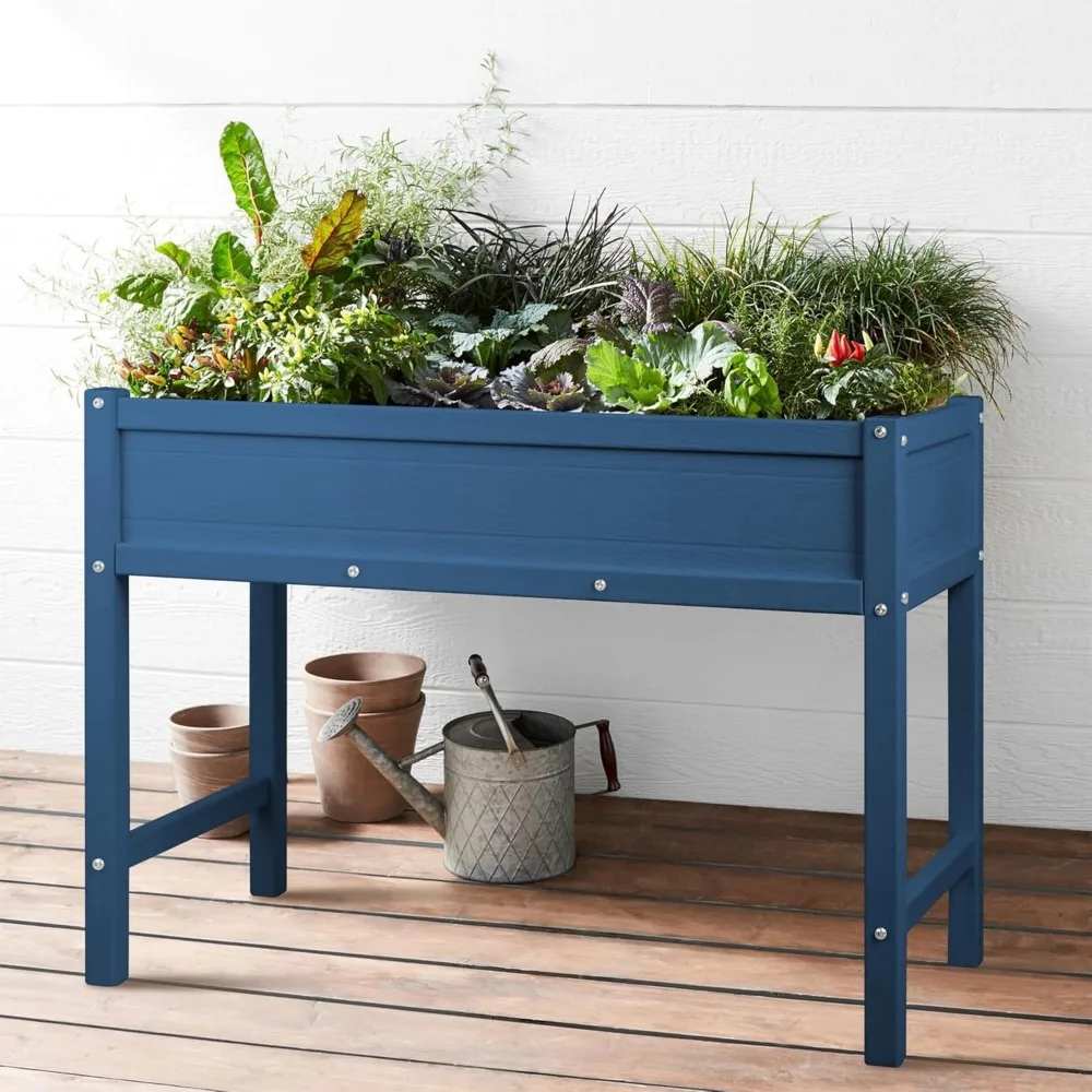 

Raised Garden Planting Bed with Legs,HDPE Elevated Planter Box Rot-Resistant and Non-Cracking for Herb Vegetable Flower with Dra