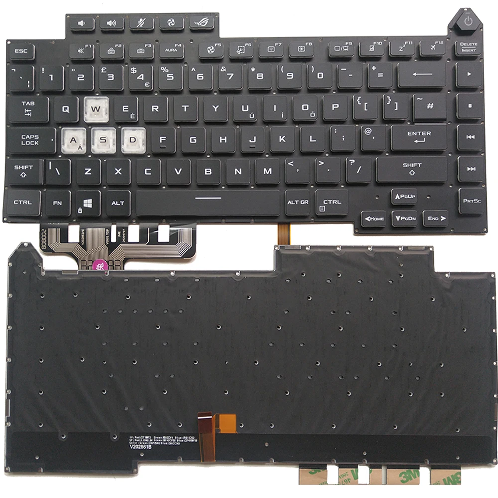 Imagem -01 - Teclado Retroiluminado uk Rgb Asus Rog Strix G513 G15 G513q G513qm G513qy G513rc G513rm G513rw G513qr G513qe G513im G513ic G513ie
