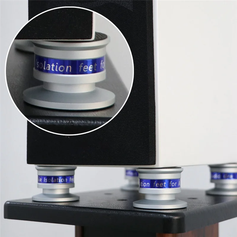 

Upgraded 4 Piece Speaker Isolation Spikes Speaker Base Pads Silver Aluminum Alloy For Turntable Amplifier