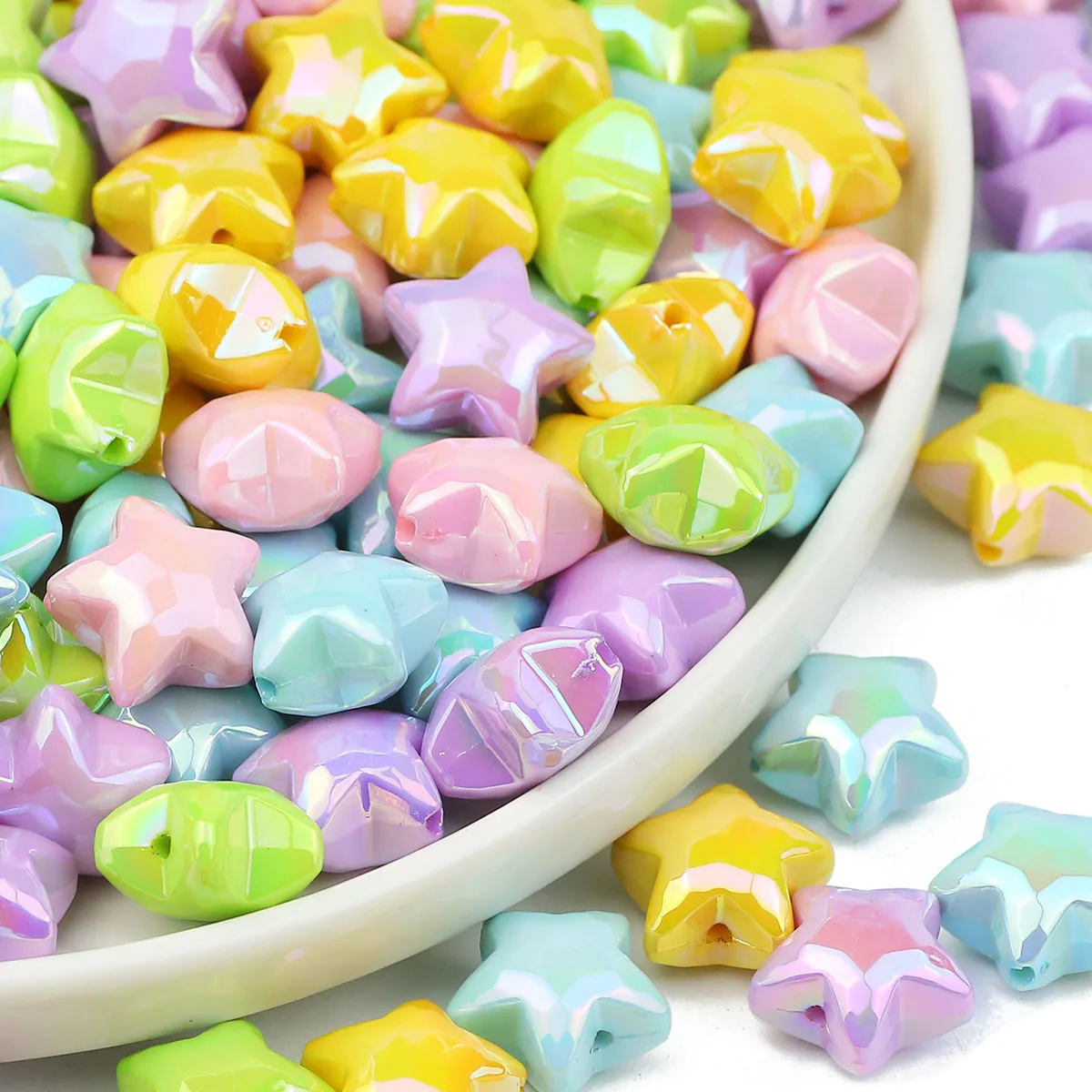 20mm Acrylic Colorful Pentagram Multicolor Mix Star Loose Beads For Jewelry Making DIY Bracelets Earrings Pendants Accessories