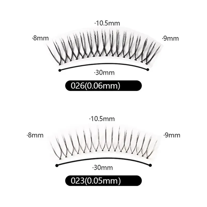 Tansparent tige cils naturel faux cils cosmétiques réutilisables femmes maquillage cils grappe en forme de U Extension de cils