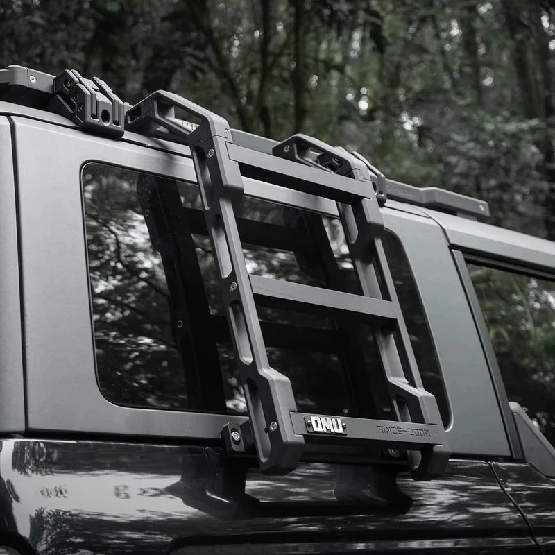 Hongsheng high-quality aluminum alloy side window ladder, suitable for Bronco roof rack ladder accessories.