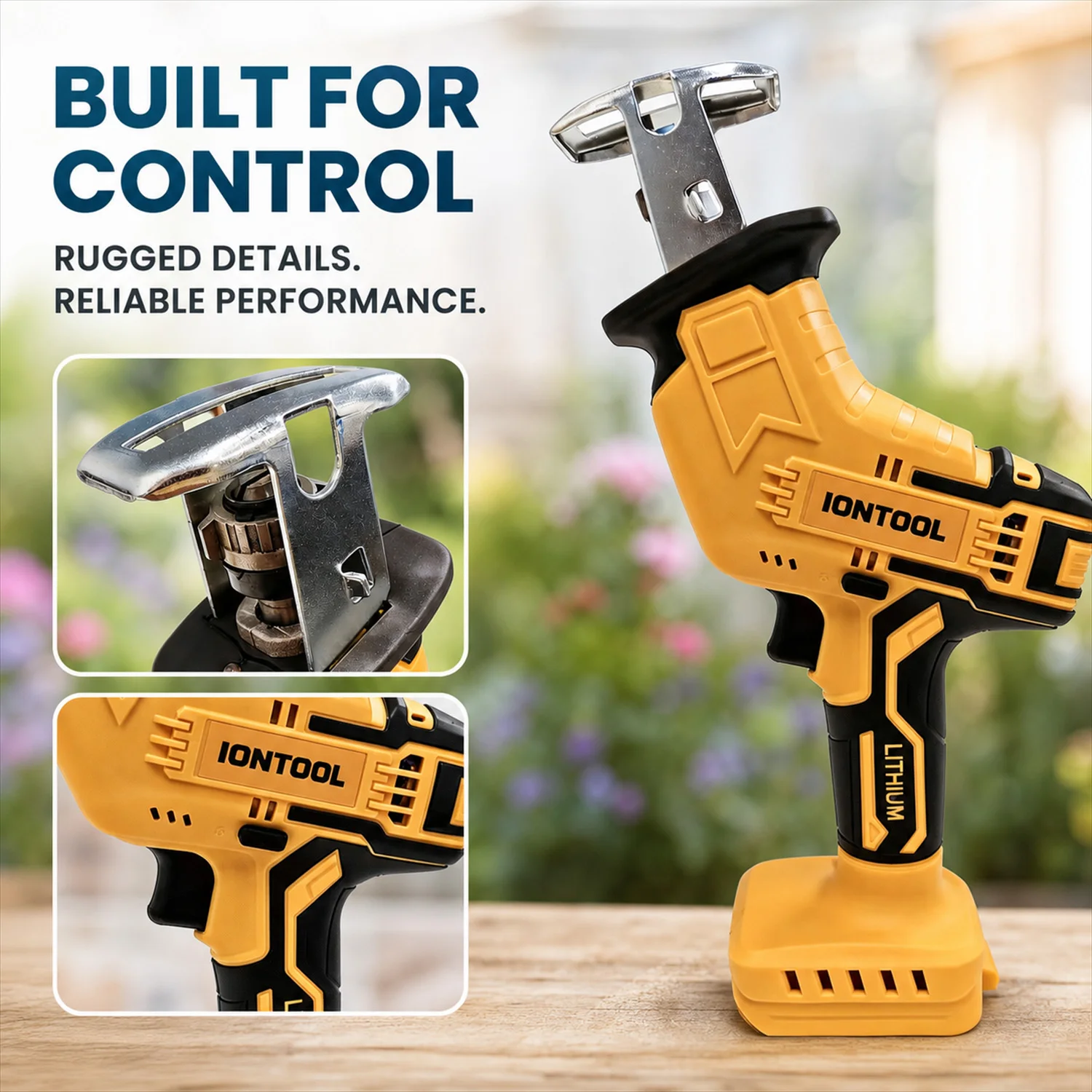 IONTOOL Handheld Cordless Saber Saw 3000rpm For Tree Limb Pruning and Metal Pipe Cutting and Rubber Hose Trimming and Repair