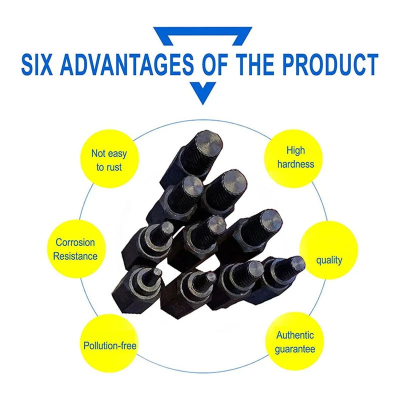 A38I Upgrade Screw Extractor Set, 10Pcs 3.2-10.3Mm Heavy Duty Hex Head Screw Extractor Set For Rust Damaged Bolts