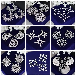 3pcs Guide Polar Star Amulet Charms for Jewelry Making Earrings Bracelets DIY Craft Sun Octagram 316L Stainless Steel Pendant