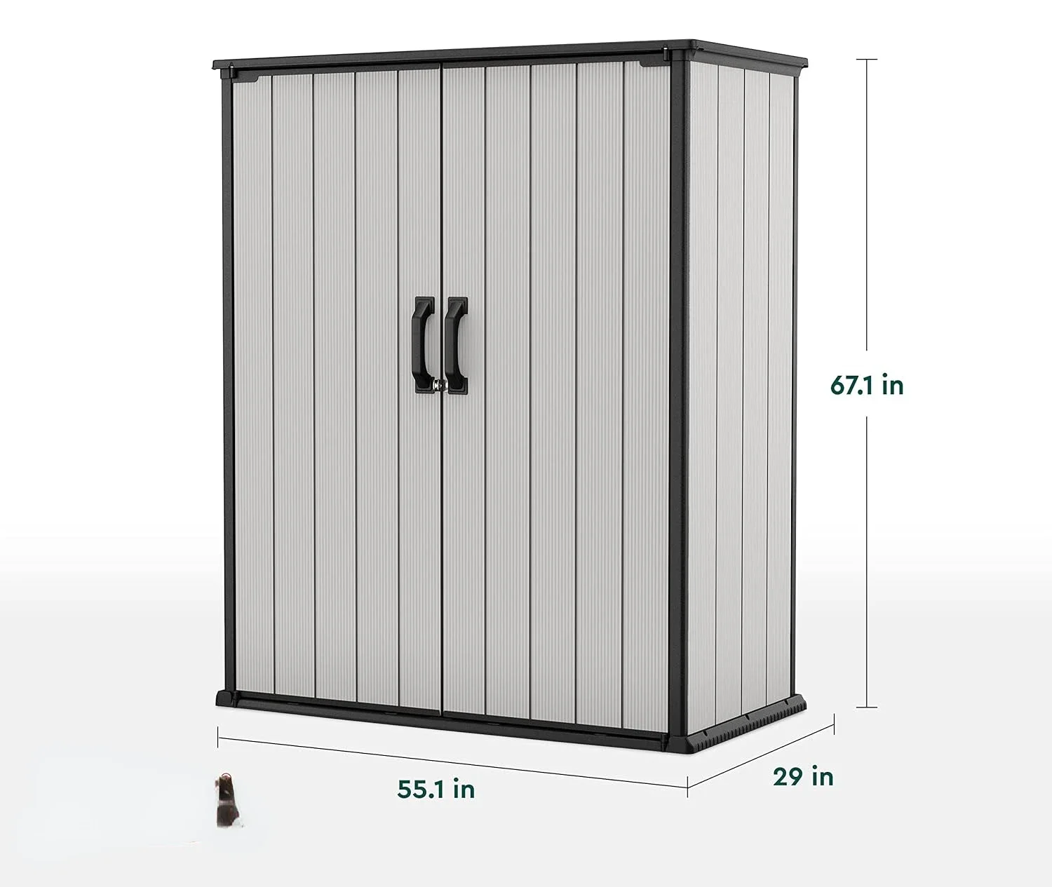 hot sale Resin Outdoor Storage Shed with Shelving Brackets for Patio Furniture